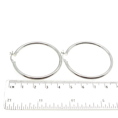 925 Sterling Silver Tube Hoop Earrings