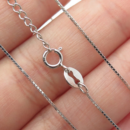 925 Sterling Silver Italy Swarovski Imperial-Crystal Box Chain Necklace 16-18"