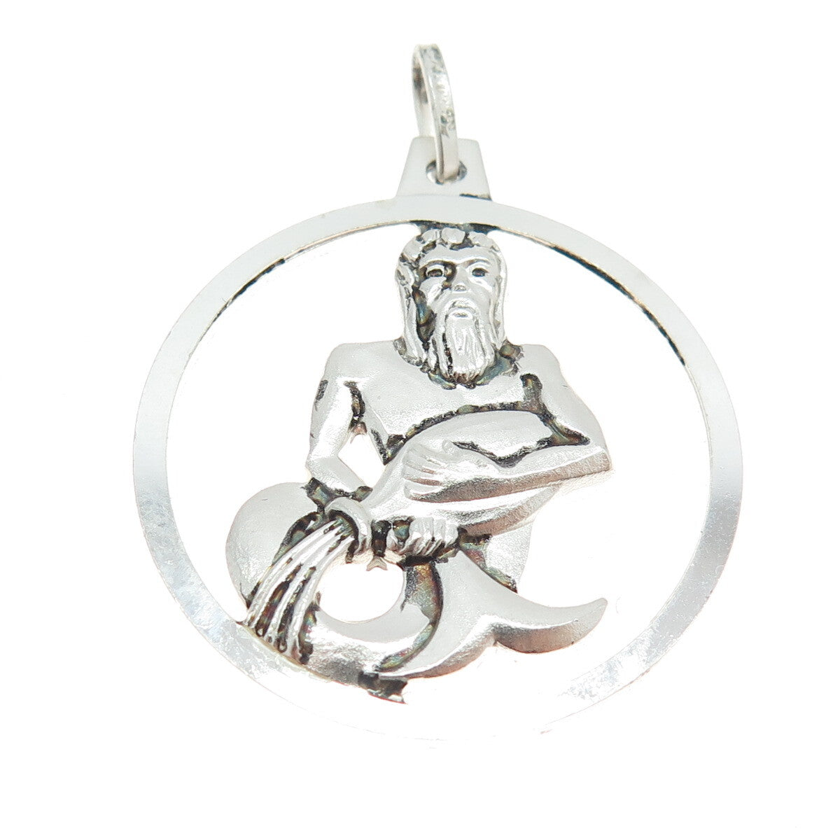 KREMENTZ 925 Sterling Silver Vintage Germany Aquarius Zodiac Sign Pendant