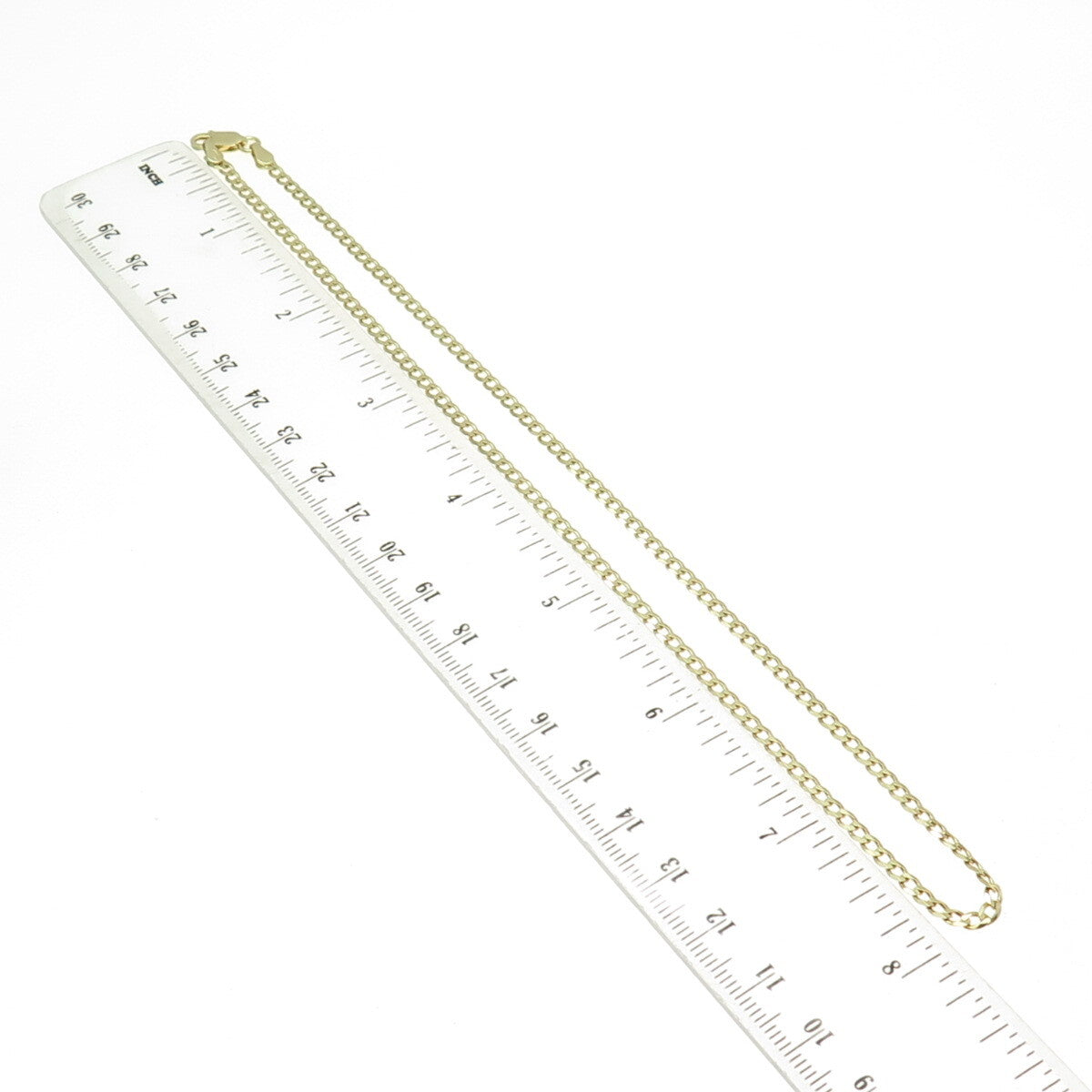 P. LUX 925 Sterling Silver Gold Plated Italy Curb Chain Necklace 16"