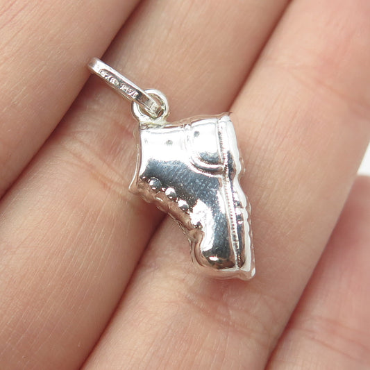 925 Sterling Silver Vintage Italy Boot Shoe 3D Charm Pendant