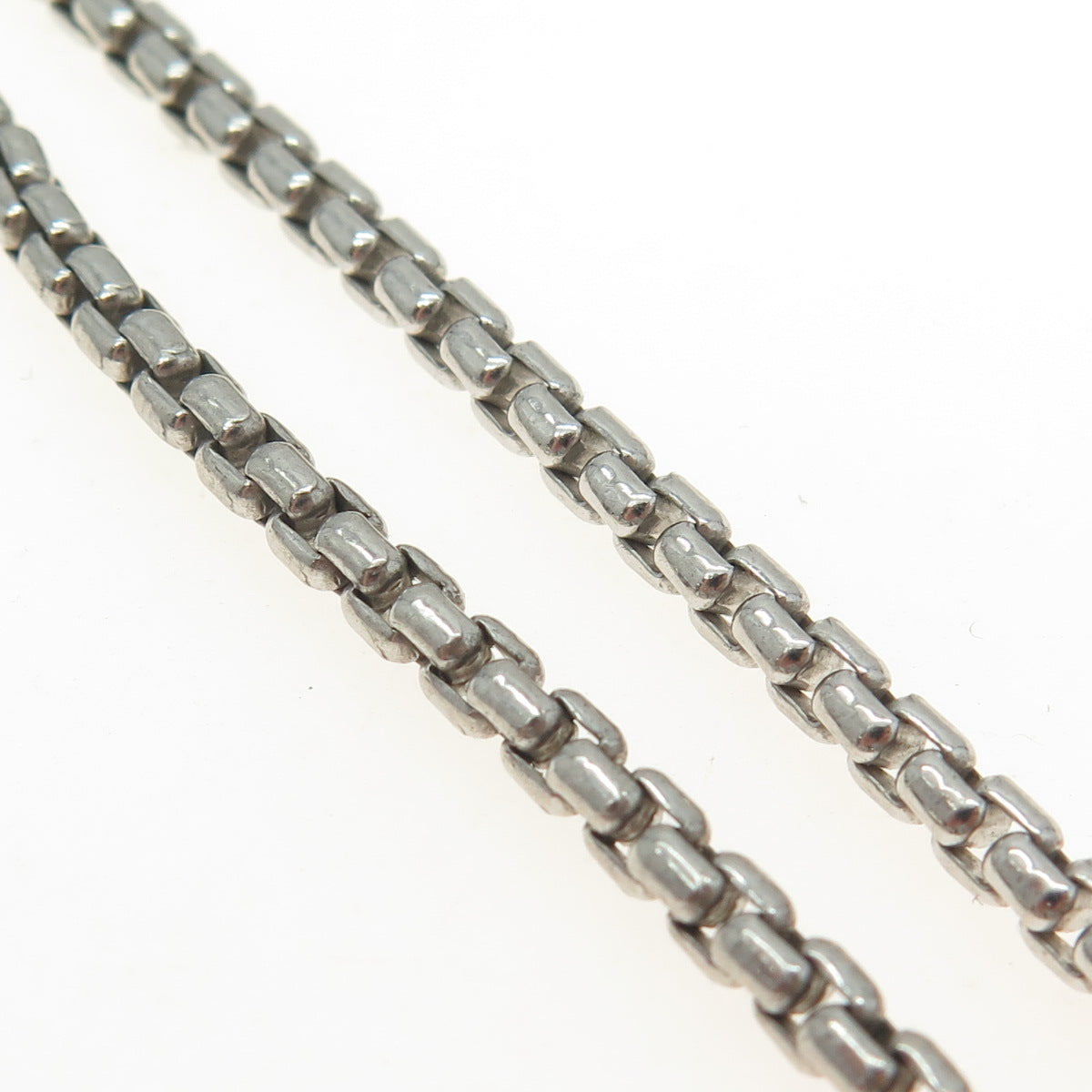 925 Sterling Silver Box Chain Necklace 18"