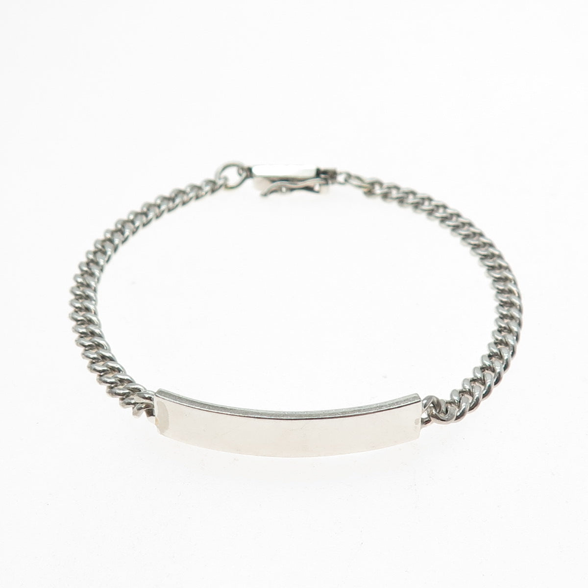 BOJAR 925 Sterling Silver Vintage Cuban Link ID Bracelet 7"