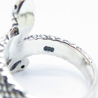 950 Silver Vintage Snake Ring Size 8.5