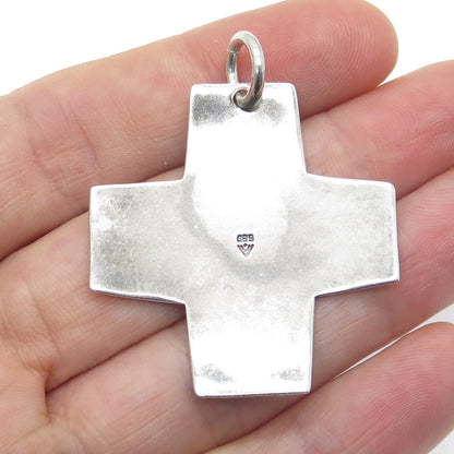 SILPADA 925 Sterling Silver Vintage Engraved Ethnic Cross Oxidized Pendant