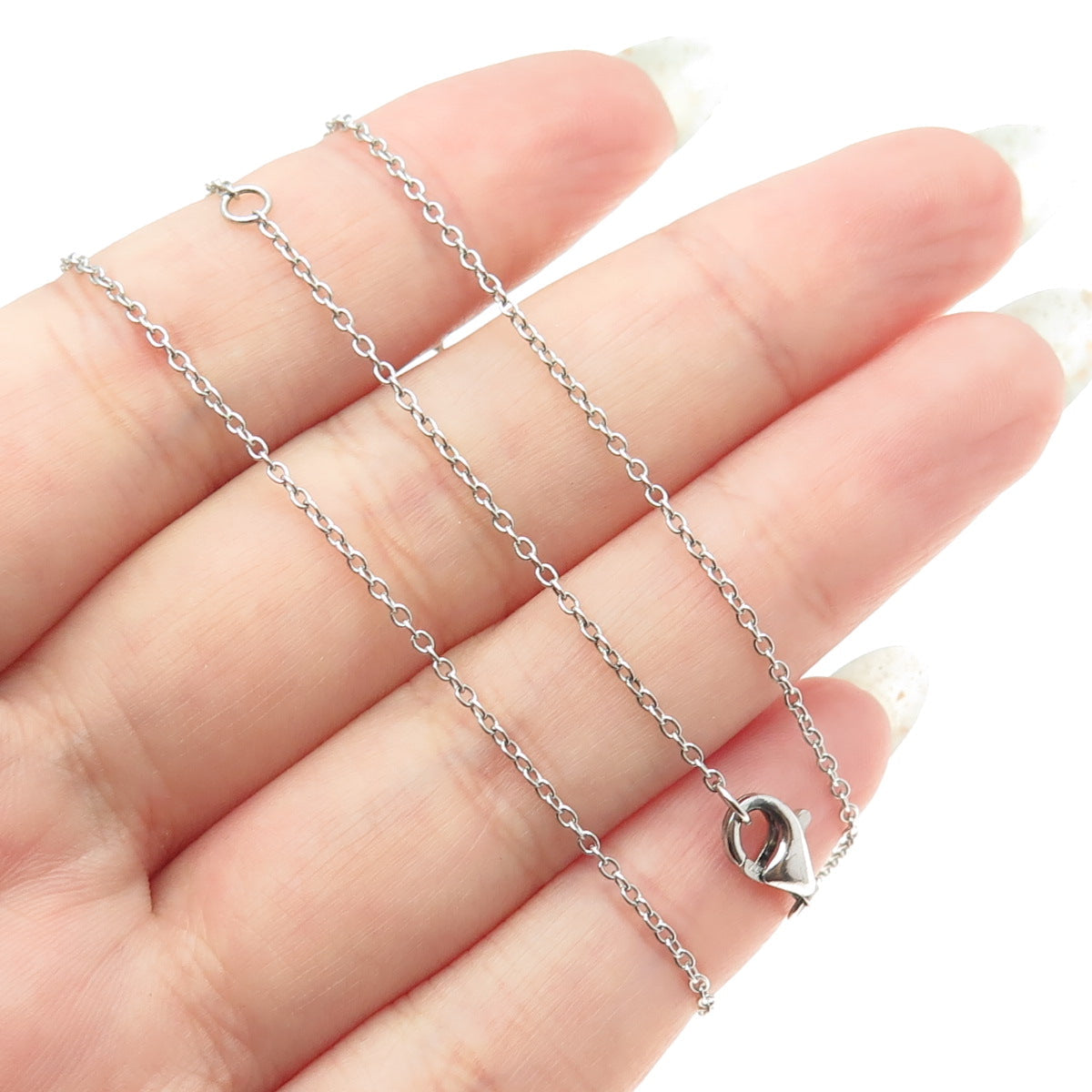 925 Sterling Silver Round-Cut C Z Flower Teardrop Cable Chain Necklace 18-20"