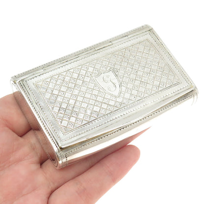 800 Silver Antique France Collectable Engraved Floral Snuff Box