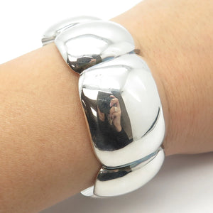 925 Sterling Silver Vintage Mexico Adjustable Cuff Bracelet 6.75"