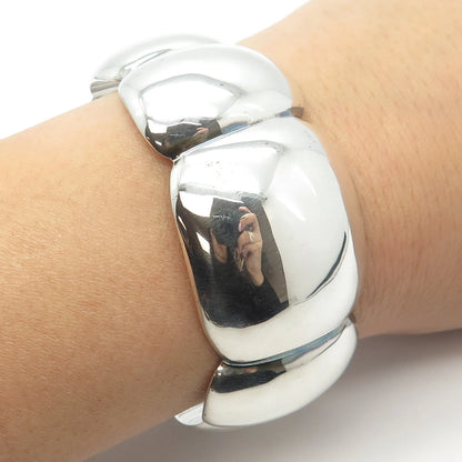 925 Sterling Silver Vintage Mexico Adjustable Cuff Bracelet 6.75"