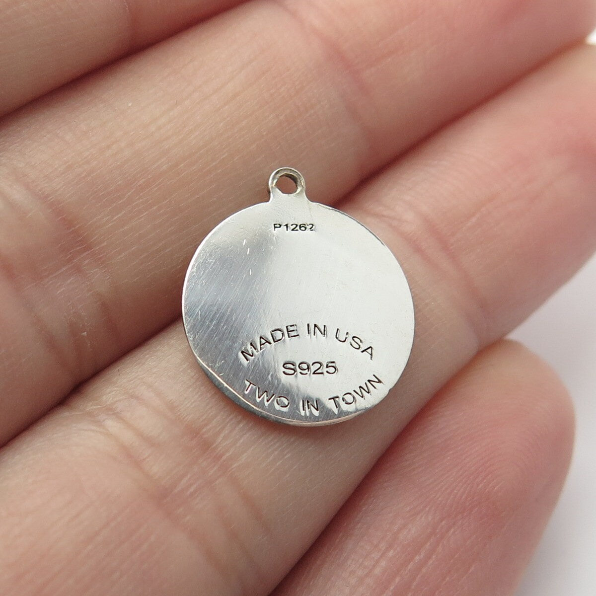 925 Sterling Silver USA Two In Town Tang Fish Charm Pendant