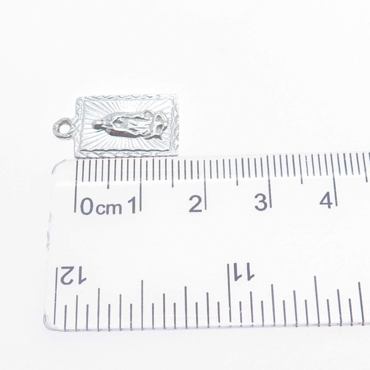 925 Sterling Silver Vintage St. Mary Miraculous Religious Minimalist Pendant