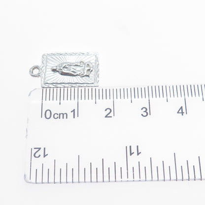 925 Sterling Silver Vintage St. Mary Miraculous Religious Minimalist Pendant