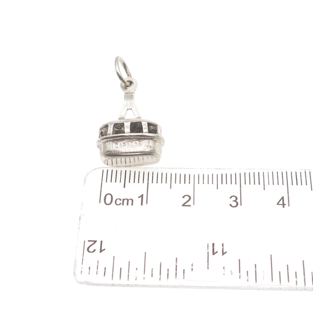 925 Sterling Silver Vintage Caracas Gondola 3D Mini Charm Pendant