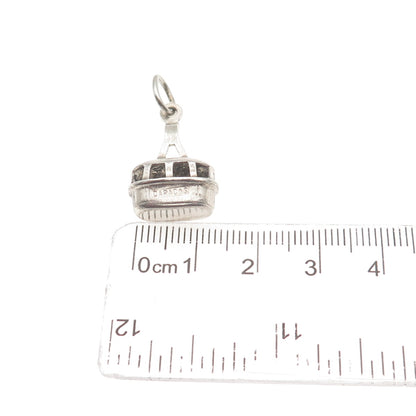 925 Sterling Silver Vintage Caracas Gondola 3D Mini Charm Pendant