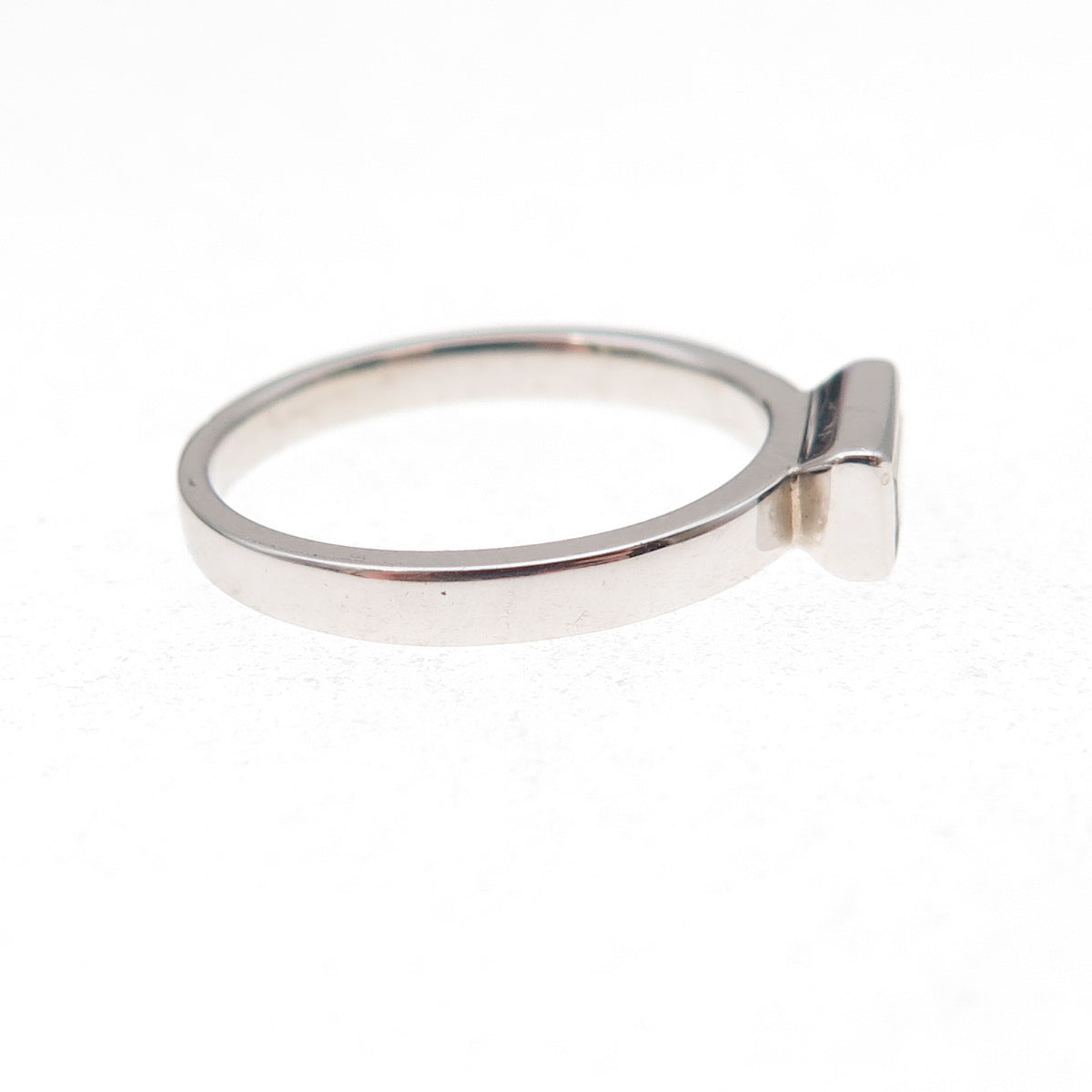 925 Sterling Silver Vintage Emerald-Cut Green C Z Ring Size 5.75