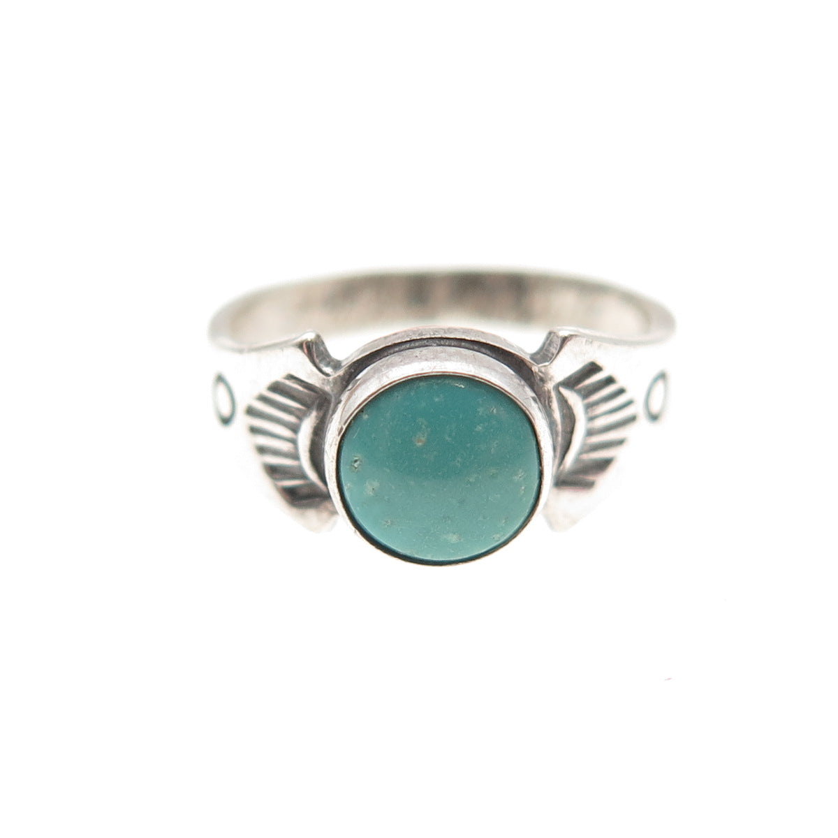 Old Pawn 925 Sterling Silver Vintage Southwestern Turquoise Baby Ring Size 0.5