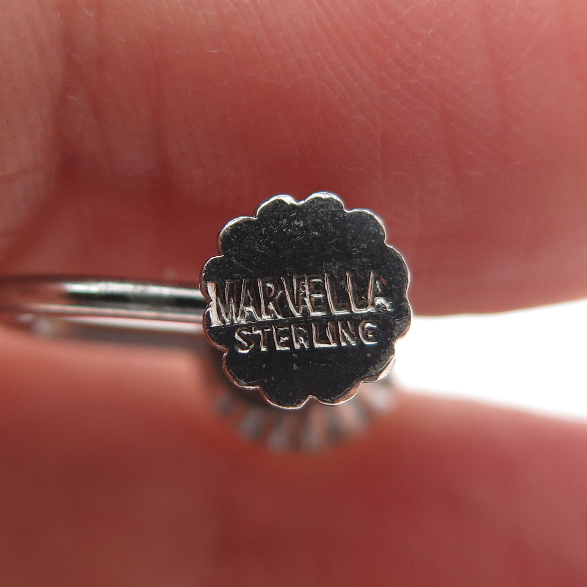 MARVELLA Sterling Silver Antique Art Deco Screw Back Earrings (missing pearls)