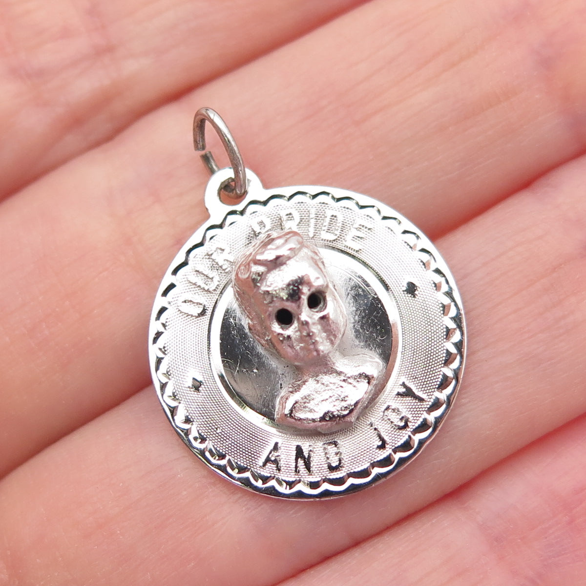 925 Sterling Silver Vintage Our Pride & Joy Boy Charm Pendant