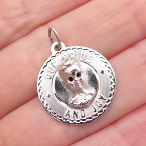925 Sterling Silver Vintage Our Pride & Joy Boy Charm Pendant
