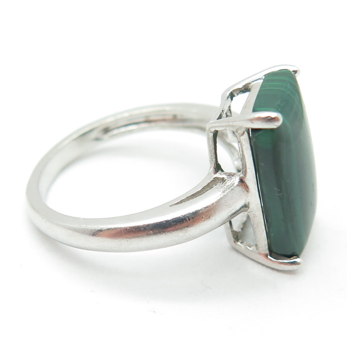 KN Kajal Naina 925 Sterling Silver Vintage Real Malachite Ring Size 9