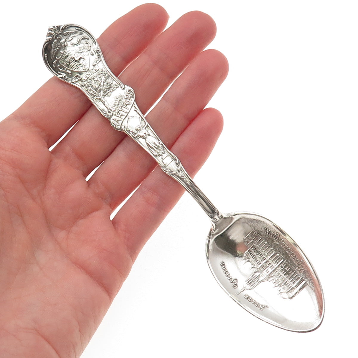 Mechanics 925 Sterling Silver Antique Art Deco Hartford Connecticut Coffee Spoon