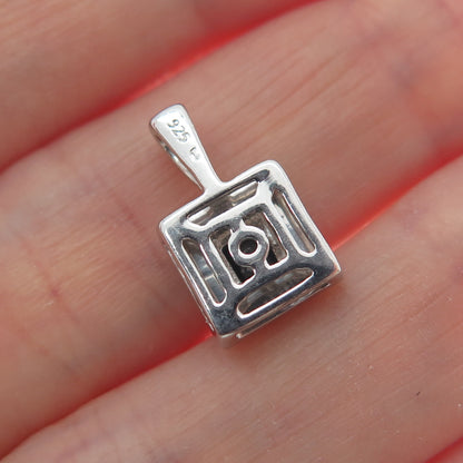 925 Sterling Silver Real Black Spinel Gemstone Minimalist Pendant