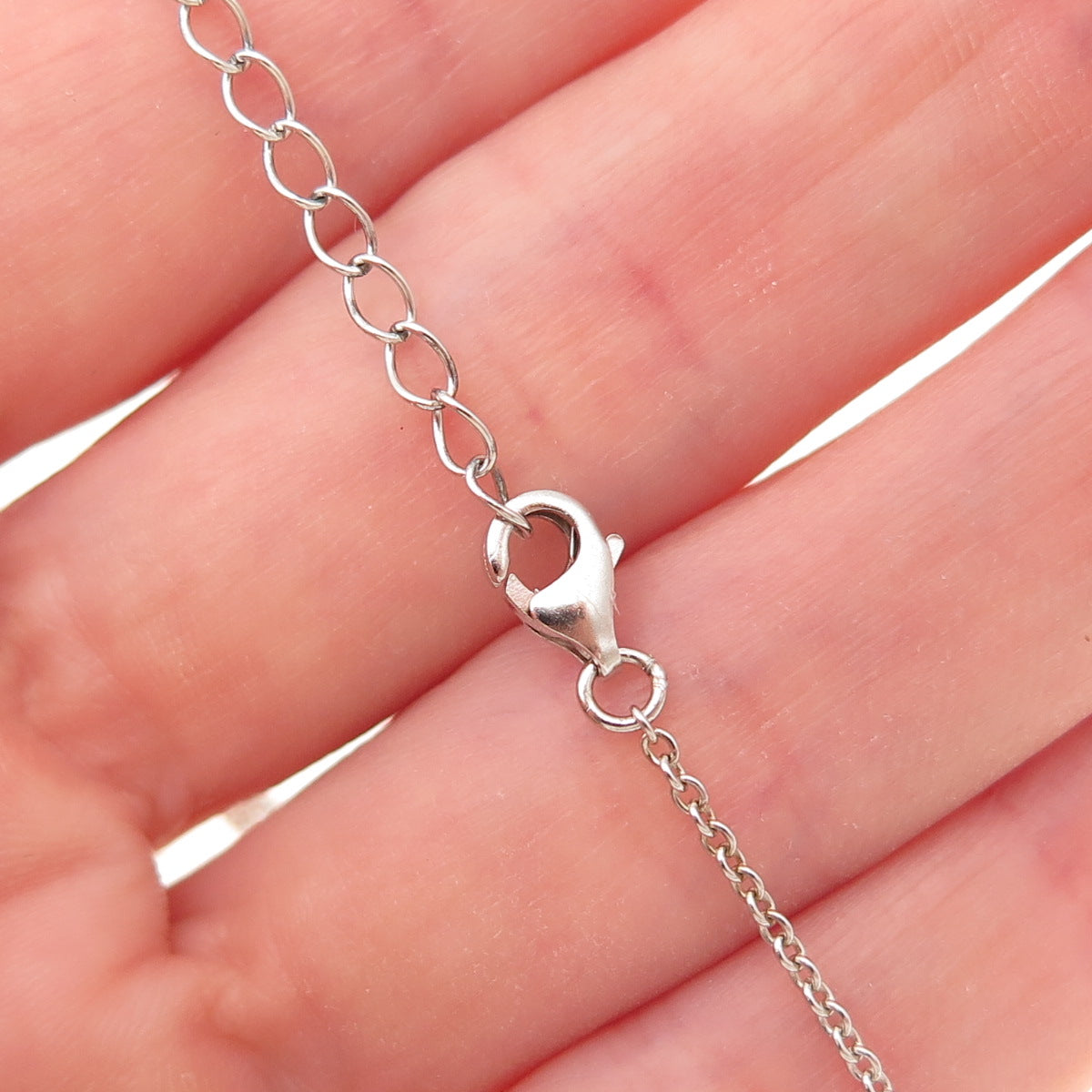 925 Sterling Silver Real Sleeping Beauty Turquoise Cable Chain Necklace 18-20"