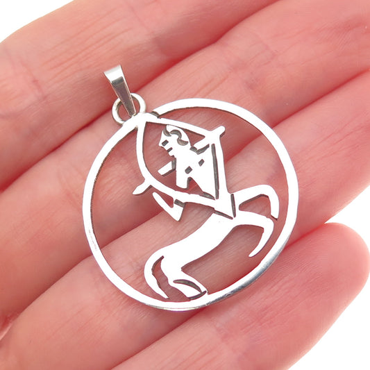 925 Sterling Silver Vintage Mexico Sagittarius Zodiac Sign Charm Pendant