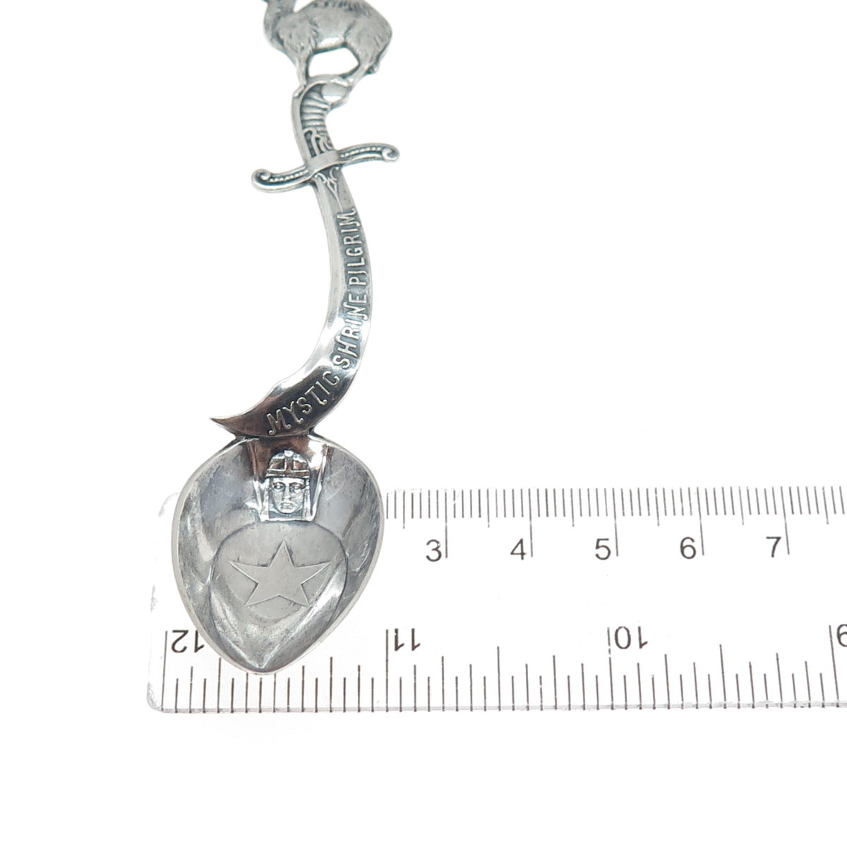 925 Sterling Silver Antique Art Deco Mystic Shrine Pilgrim Masonic Coffee Spoon