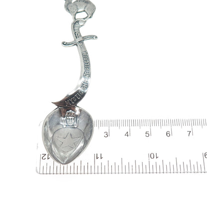 925 Sterling Silver Antique Art Deco Mystic Shrine Pilgrim Masonic Coffee Spoon
