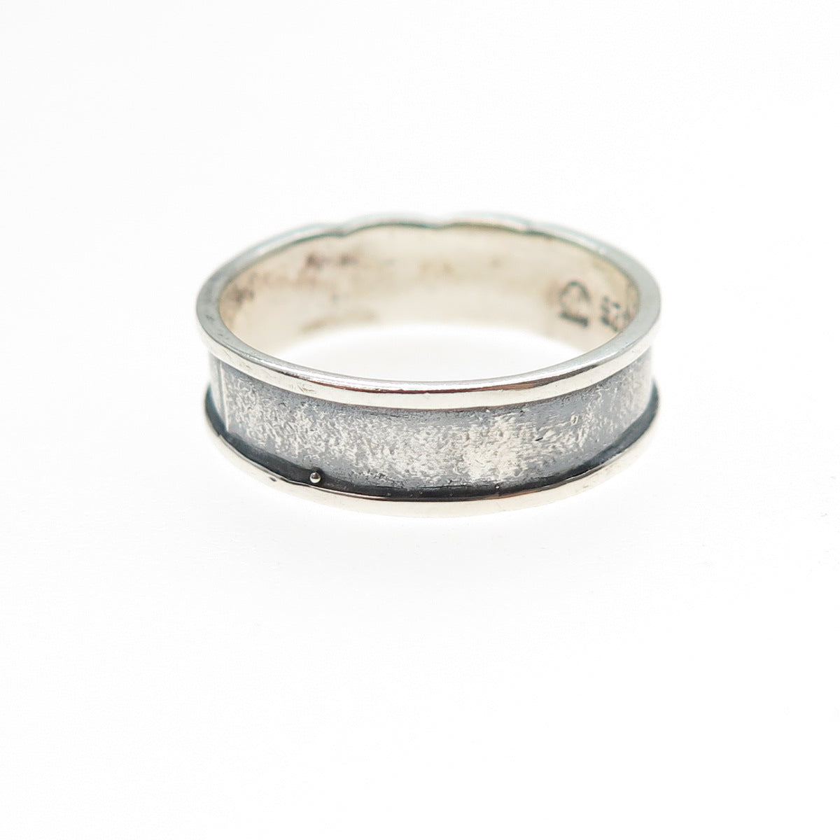 925 Sterling Silver Vintage Celtic Knot Oxidized Band Ring Size 7.75