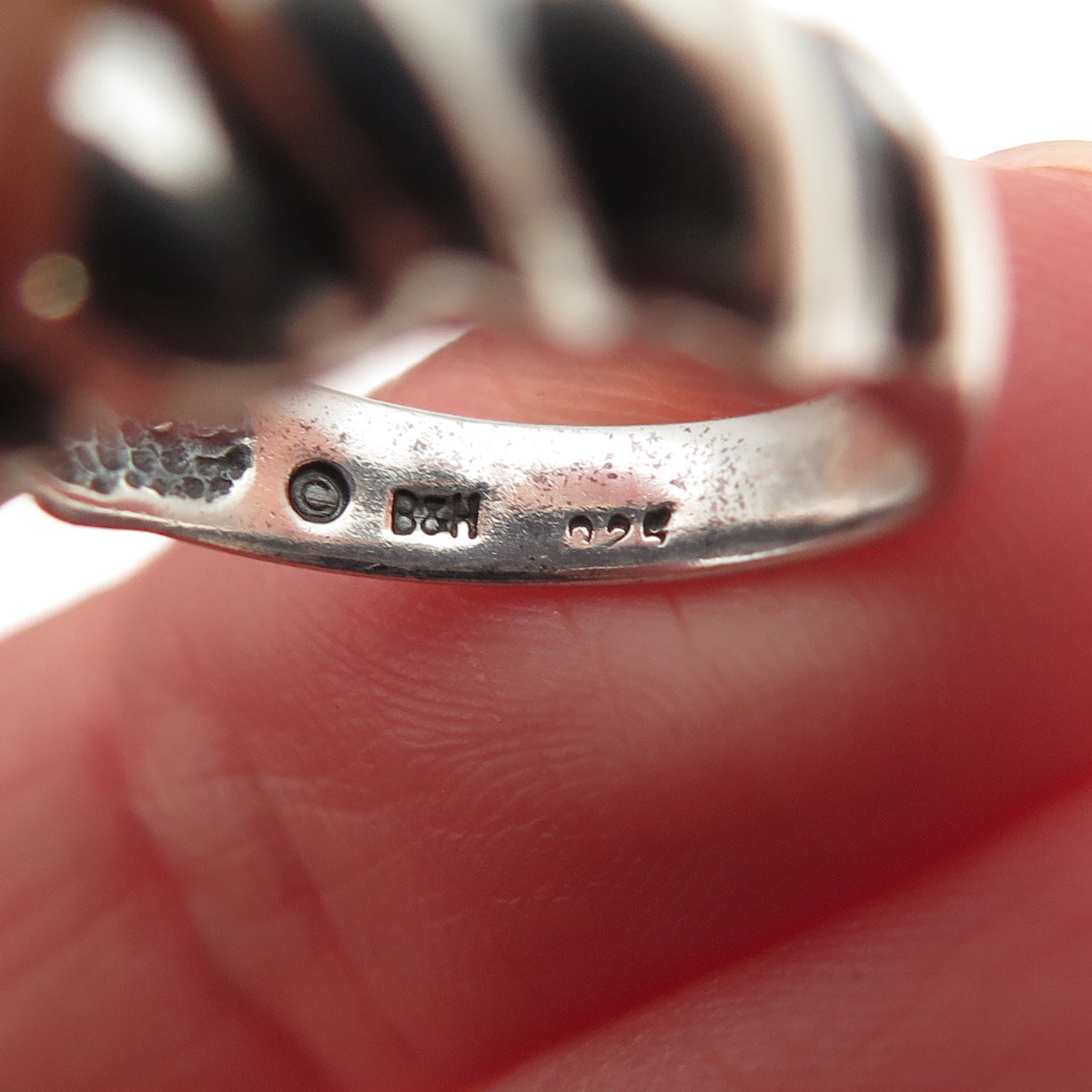 Bagley & Hotchkiss 925 Sterling Silver Vintage Modernist Oxidized Ring Size 5.25