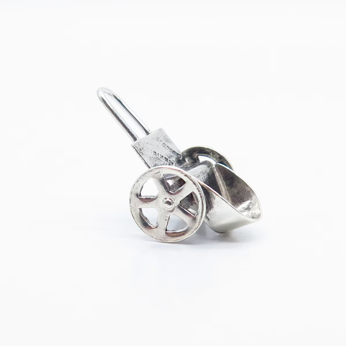 925 Sterling Silver Vintage Mexico Cart Movable Pendant