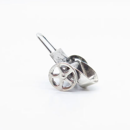925 Sterling Silver Vintage Mexico Cart Movable Pendant