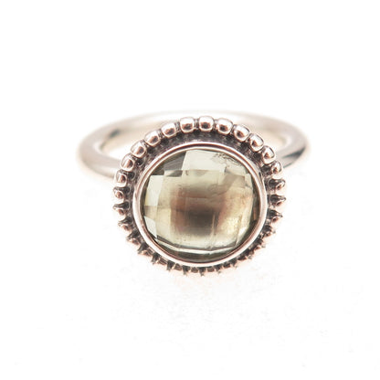 Pandora 925 Sterling Silver Real Green Amethyst Autumn Skies Ring Size 6.75