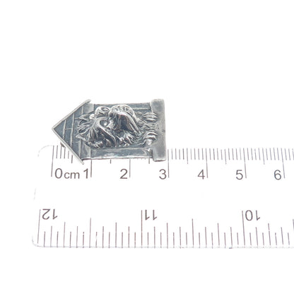 925 Sterling Silver Vintage Dog House Oxidized Pin Brooch
