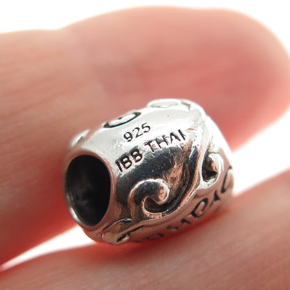 925 Sterling Silver Vintage Grandma Heart Bead Charm