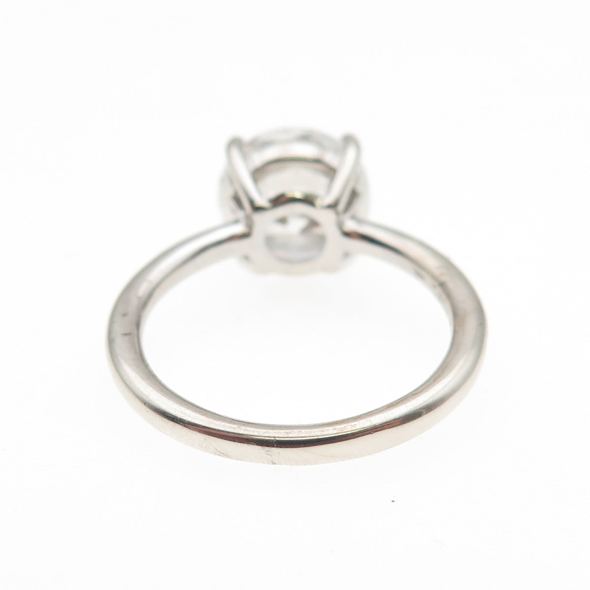 DSMK 925 Sterling Silver Round-Cut C Z Engagement Ring Size 7