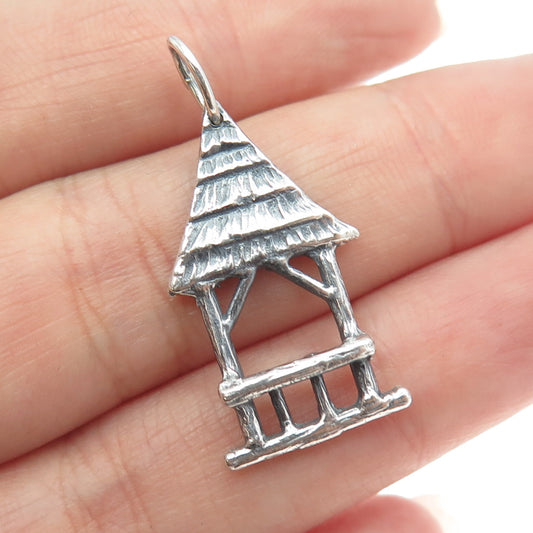 925 Sterling Silver Vintage Summerhouse Charm Pendant