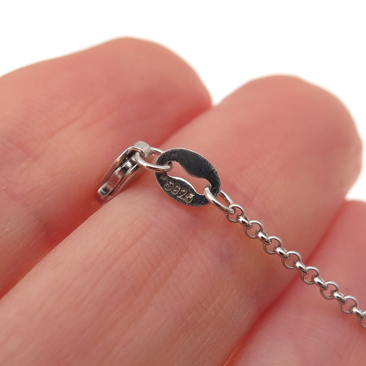925 Sterling Silver Vintage Rolo Chain Necklace 18-20"