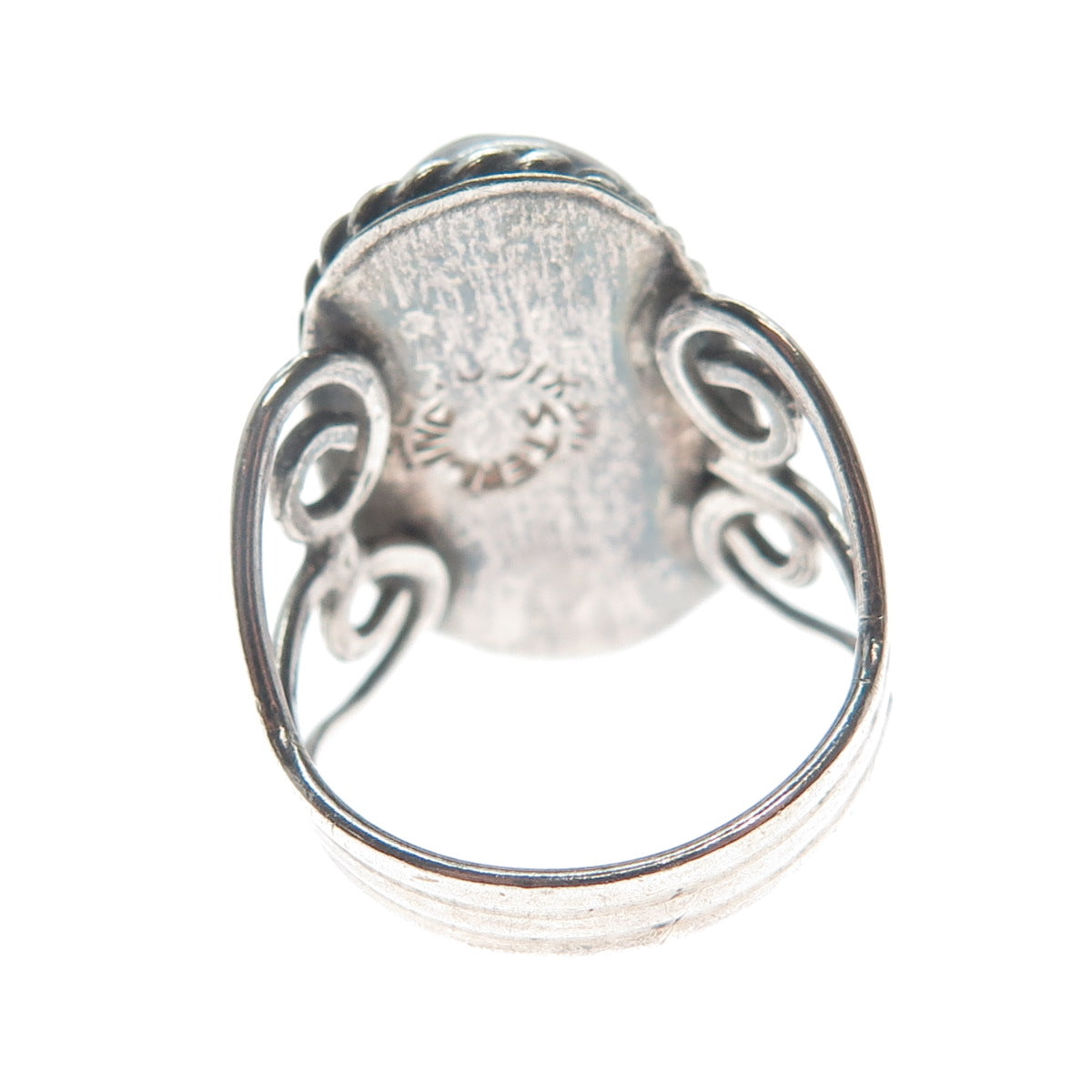 925 Sterling Silver Vintage Mexico Real Royston Turquoise Heart Ring Size 6.25