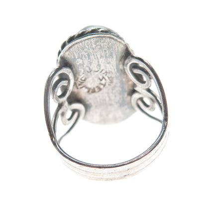 925 Sterling Silver Vintage Mexico Real Royston Turquoise Heart Ring Size 6.25