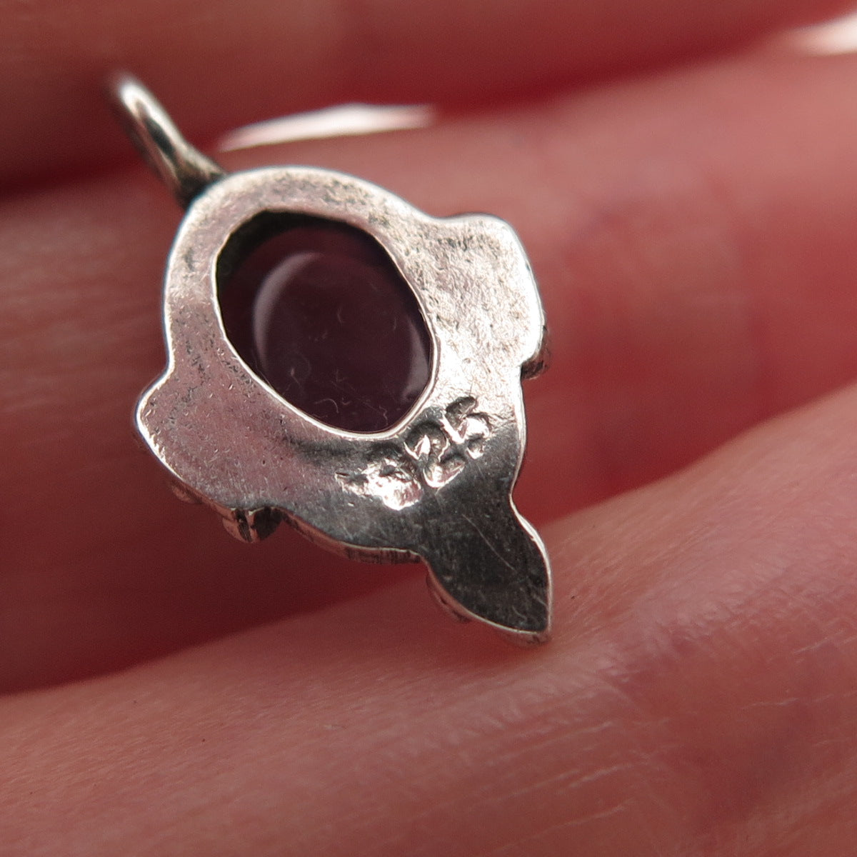 925 Sterling Silver Vintage Real Amethyst Beaded Mini Charm Pendant