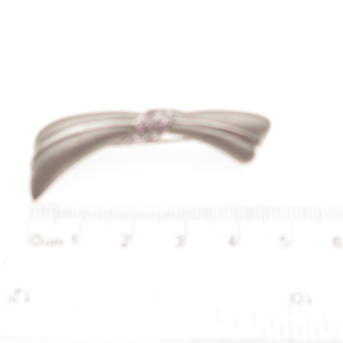 925 Sterling Silver Real Round-Cut Pink Sapphire Modernist Bow Pin Brooch