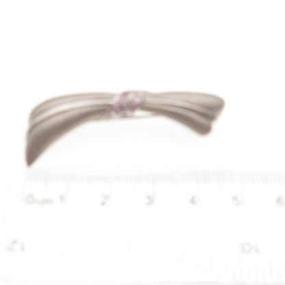 925 Sterling Silver Real Round-Cut Pink Sapphire Modernist Bow Pin Brooch