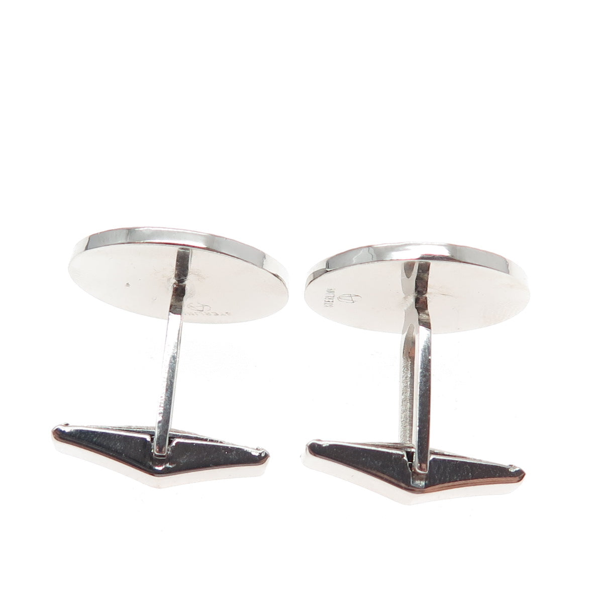 925 Sterling Silver Vintage Engravable Classic Round Cufflinks