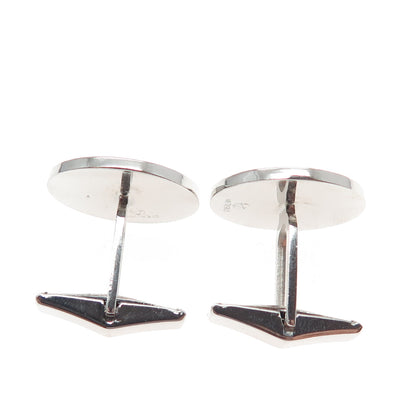 925 Sterling Silver Vintage Engravable Classic Round Cufflinks