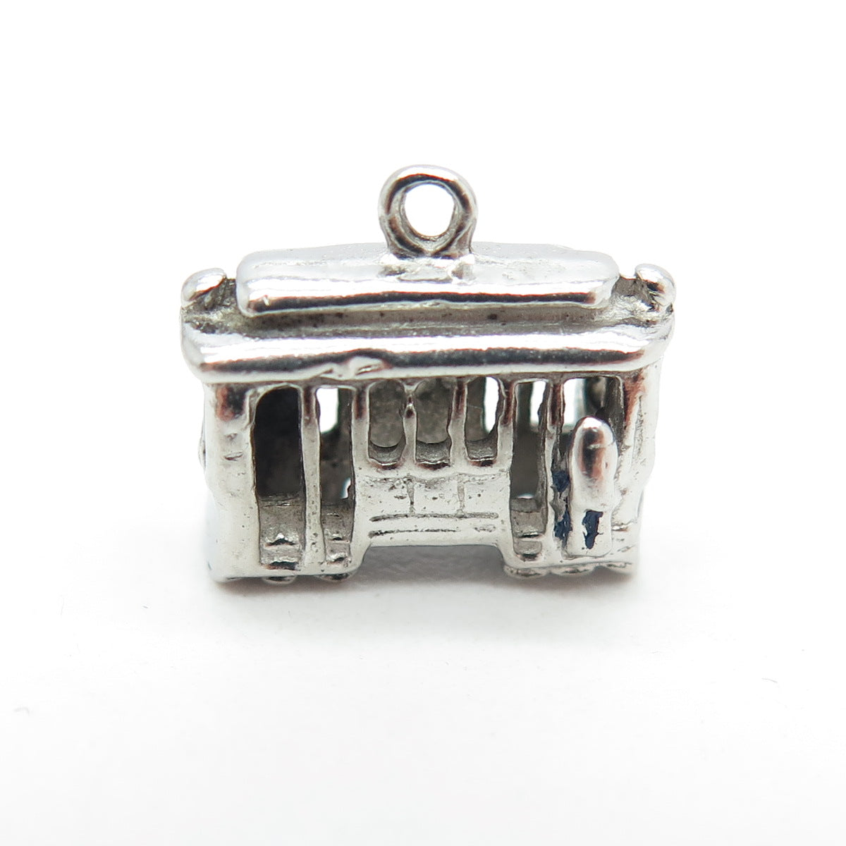 925 Sterling Silver Vintage Tram / Cable Car 3D Charm Pendant