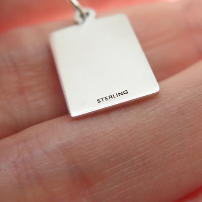 925 Sterling Red Enamel You're Too Pretty To Be Single Minimalist Charm Pendant
