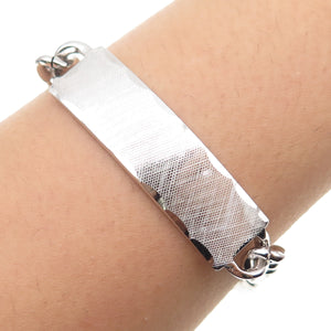 KALBE 925 Sterling Silver Vintage Curb Link ID Bracelet 7.75"